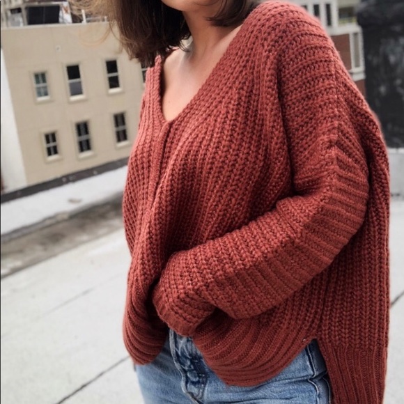 Last 1✨Ziggy Rust Oversized Slouchy Knit Sweater - Picture 7 of 8